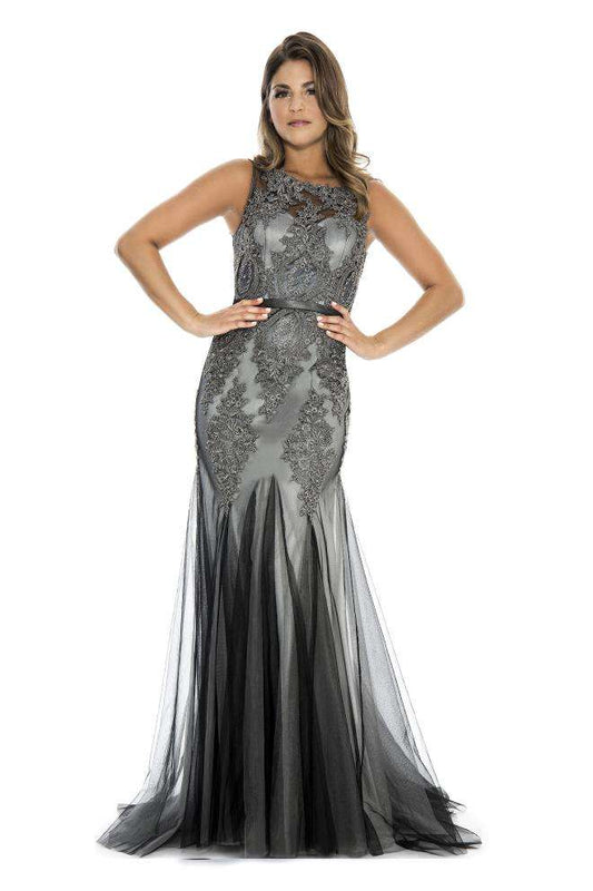 Lace Mermaid Dress - Charcoal 4
