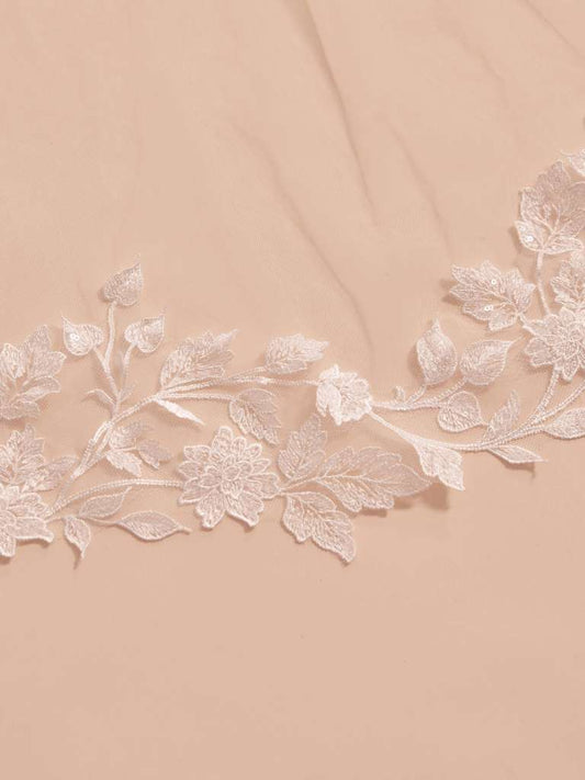Brudeslør Lace Leaf Edge 300cm