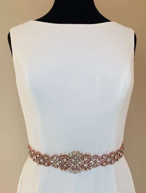 Belte Victoria Crystals & Pearls - Rose Gold One size