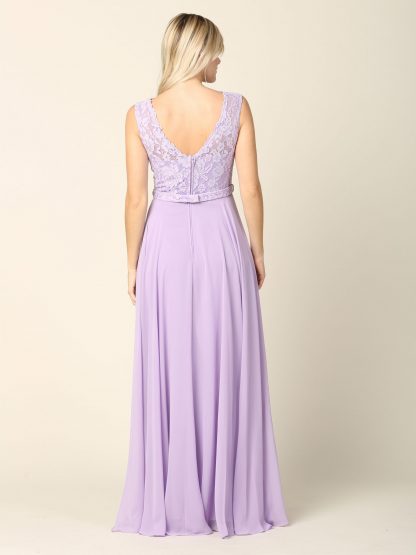 Lang kjole "Lace Top Illusion"  Lilac