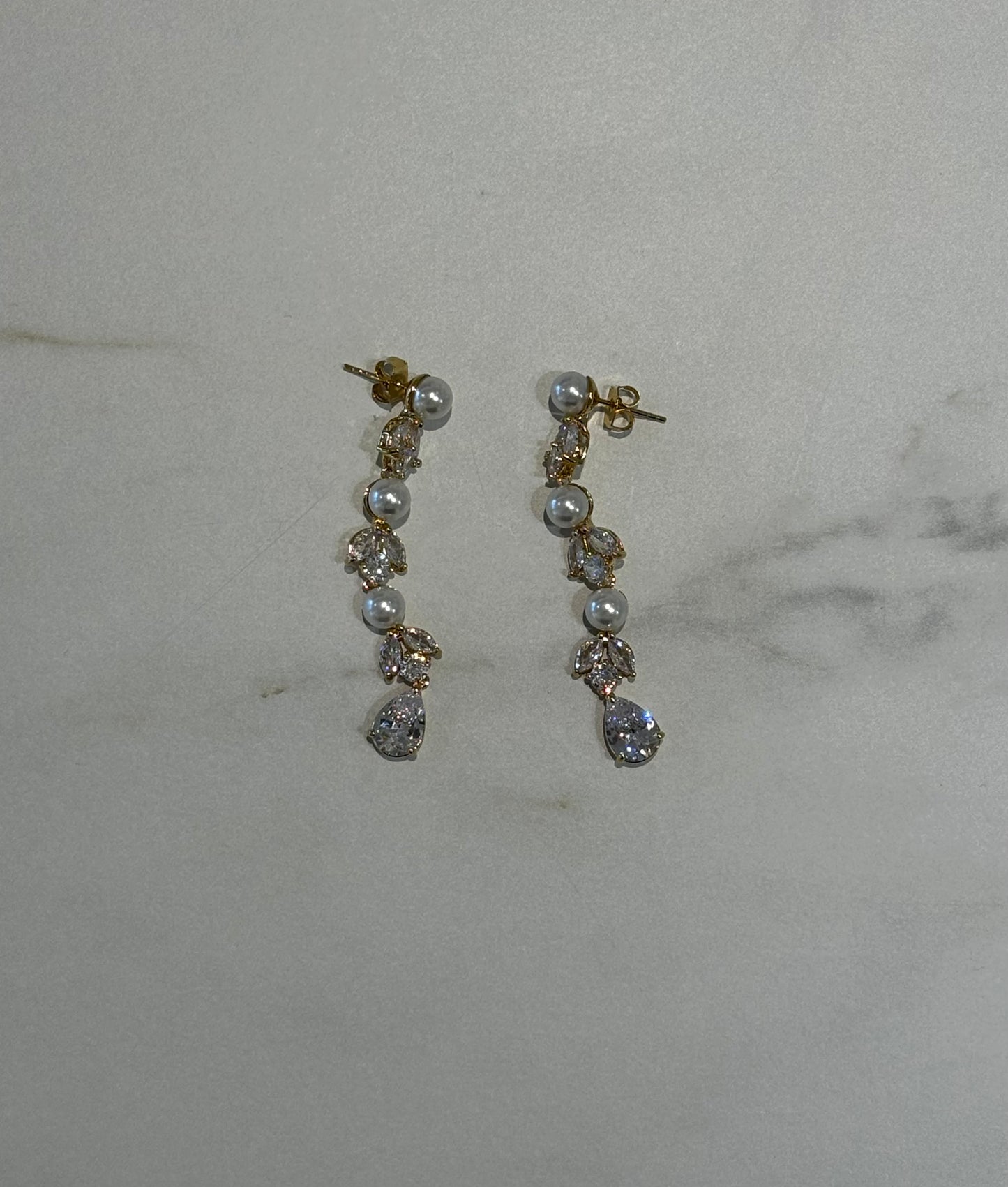 Øredobber "Falling Pearls Gold"