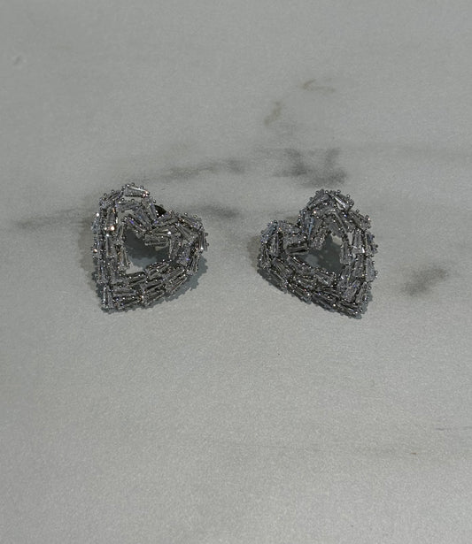 Øredobber "Crystal heart"