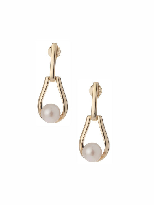 Øredobber "Leaning Pearl Gold"