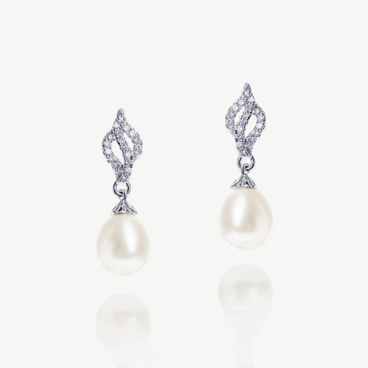 Øredobber Lisbon "Crystal Pearl Drop"
