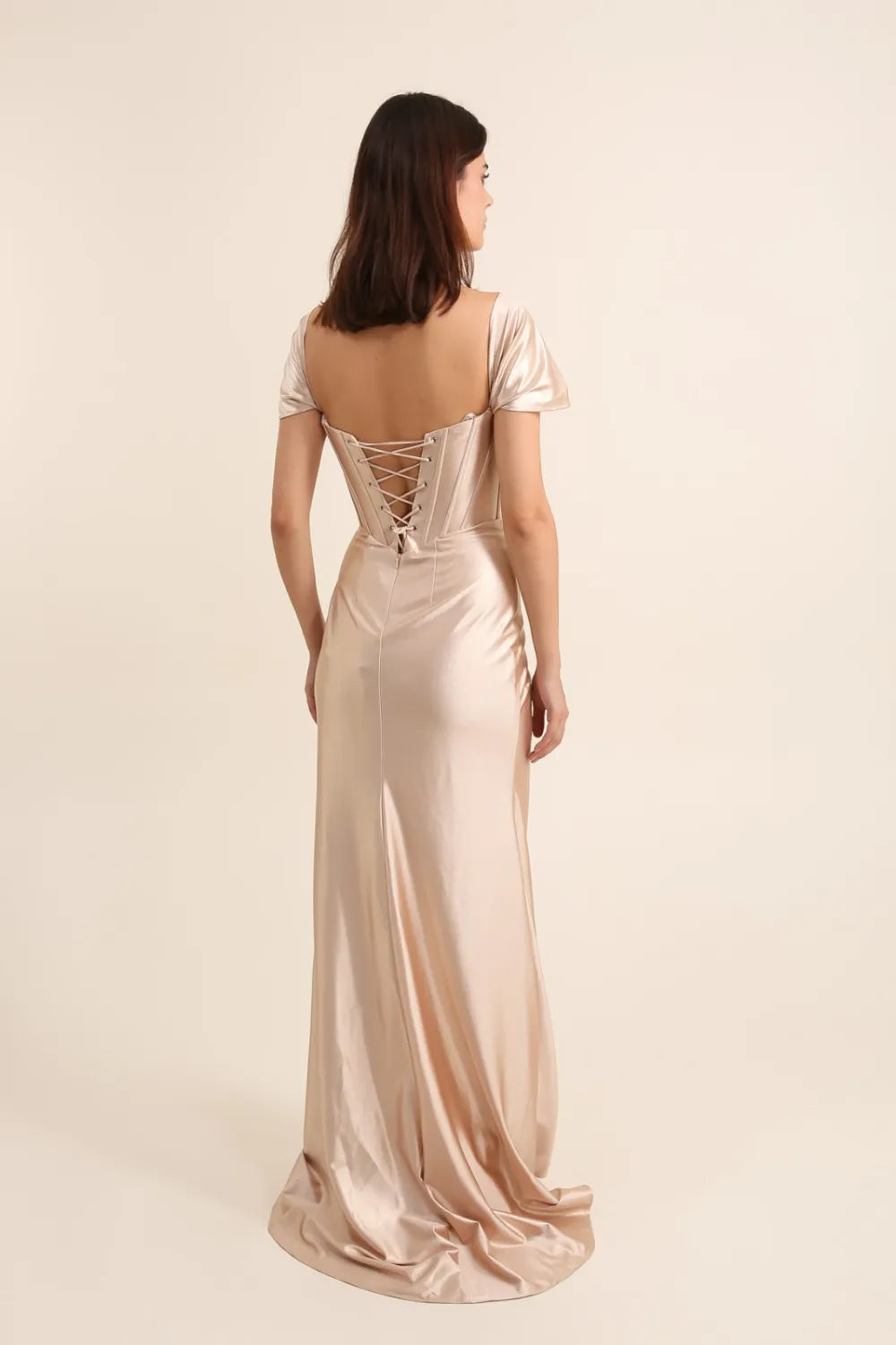 Selskapskjole "Off Shoulder Corset" Taupe