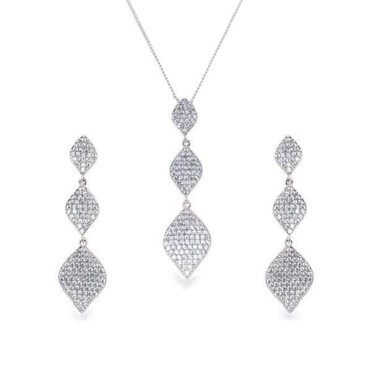 Smykkesett "Rochelle Set Silver Necklace & Earrings"