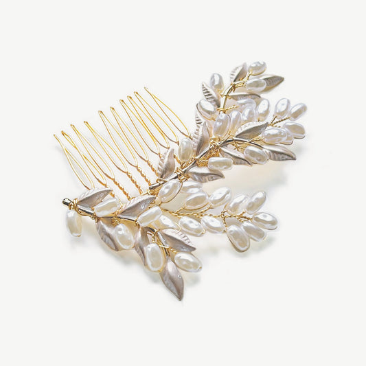 Hårclip "Summer Glow Leafy Comb Gold"