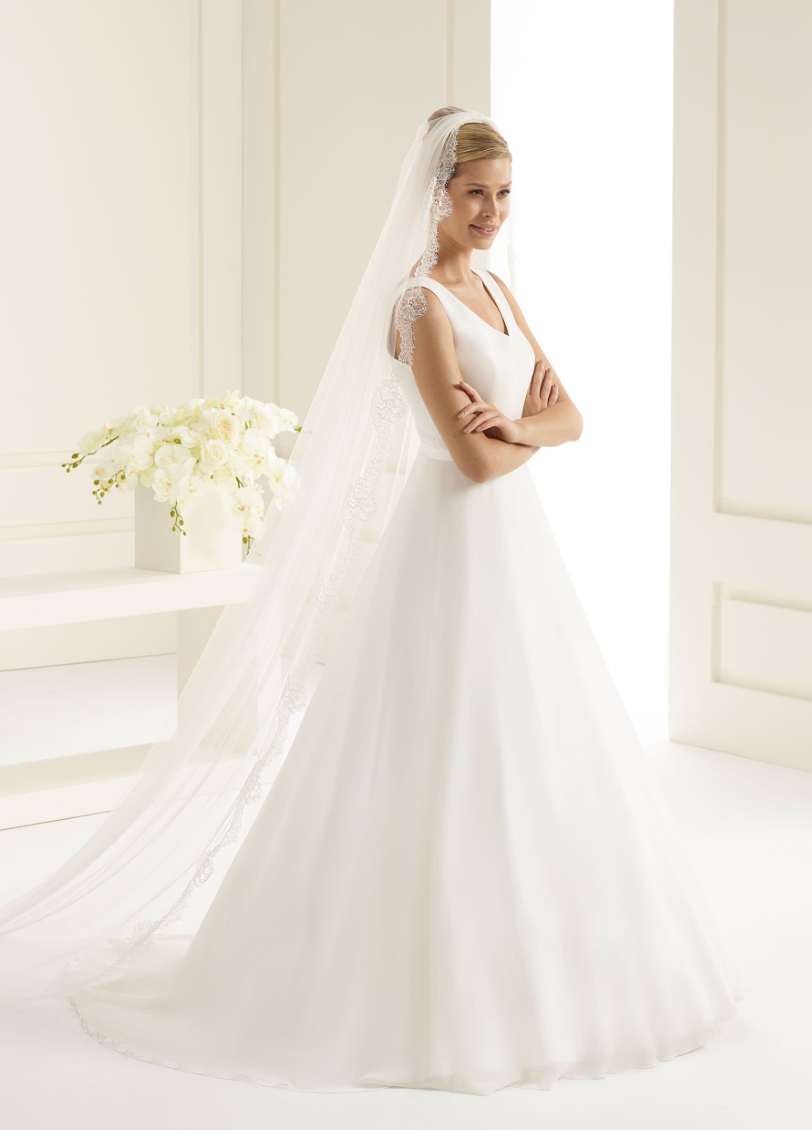 Slør M. Fransk Blondekant - Ivory 250cm