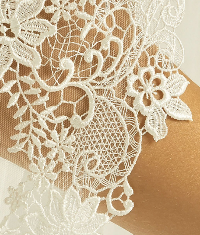 Slør "Guipure lace" 300 cm