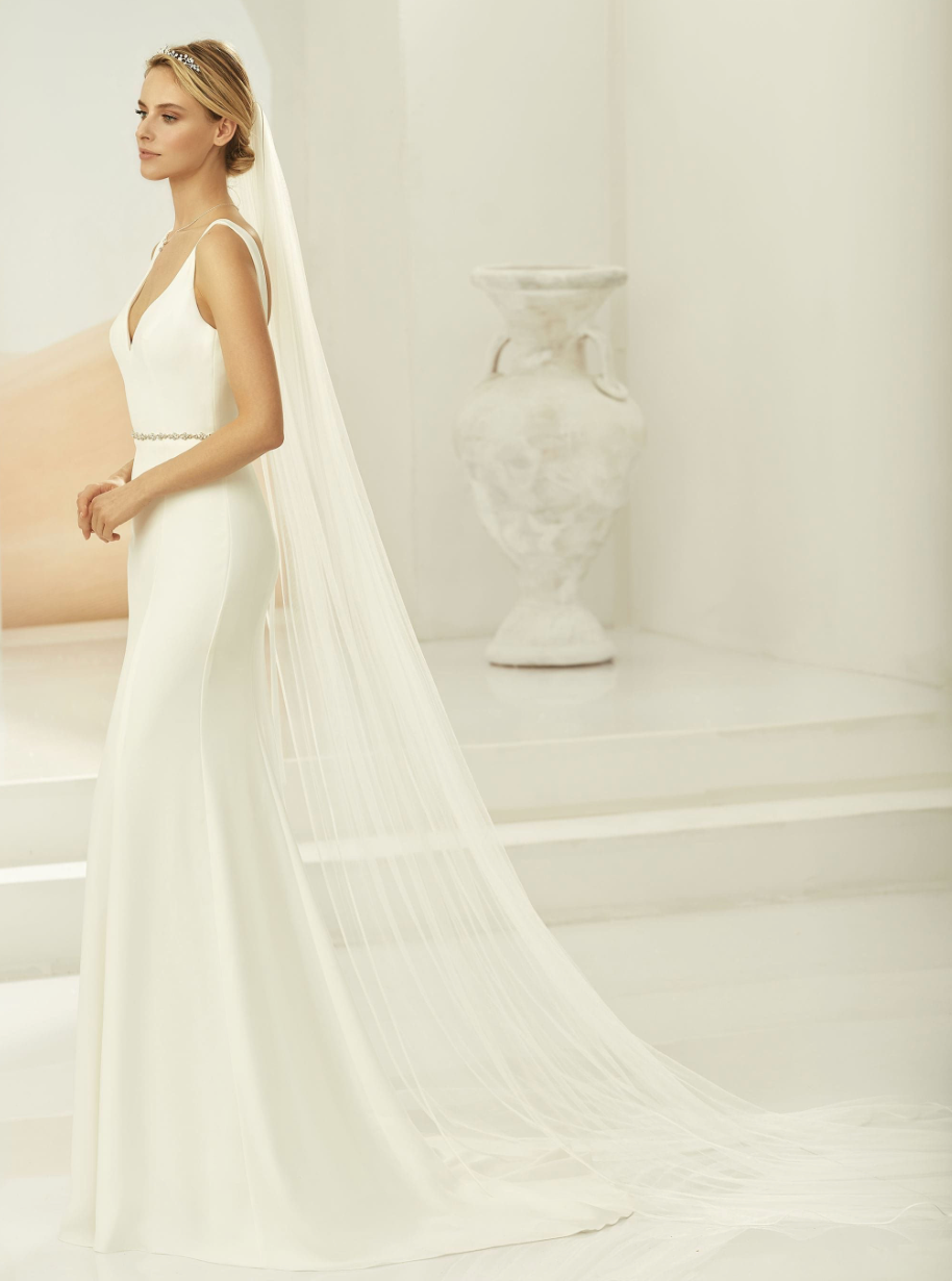 Slør "Satin Edge" 250cm