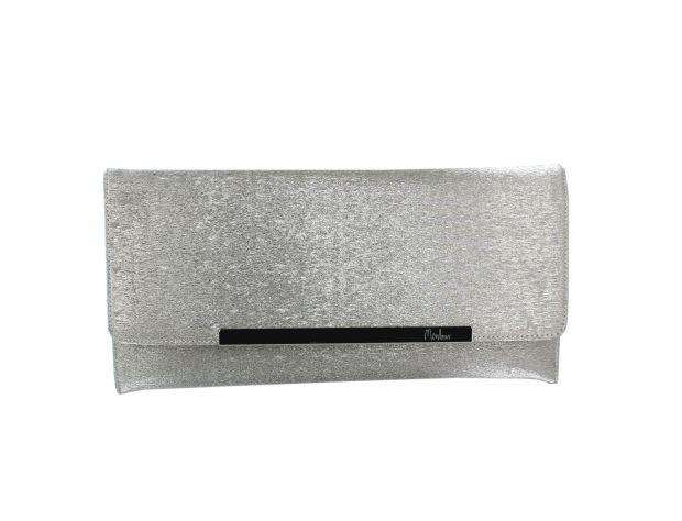 Selskapsveske Wide Envelope Glitter - Dark Silver