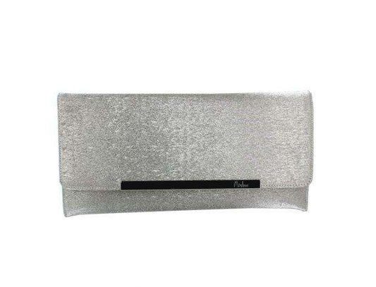 Selskapsveske Wide Envelope Glitter - Dark Silver