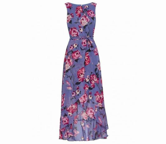 Floral Chiffon Dress Multicolor - Multicolor 10