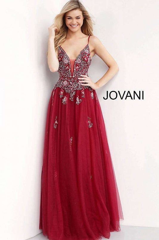 Flower Pattern Sparkles Dress - Burgundy 4