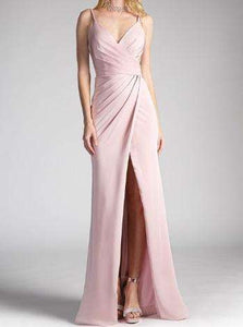 Kjole Classic Drape Front Dress Lang kjole, lys rosa