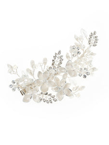 Hårpynt Pearl & Crystal Clip Silver