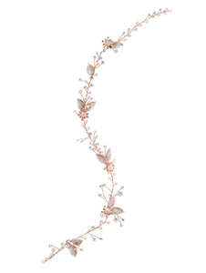 Hårpynt Vine Rose Gold & silver crystals