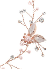 Last inn bildet i Galleri-visningsprogrammet, Hårpynt Vine Rose Gold &amp; silver crystals