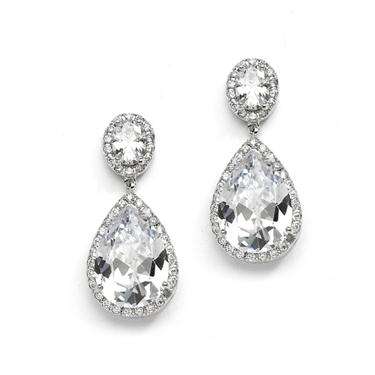 Classic Teardrop Sparkle Bold Earring - Silver