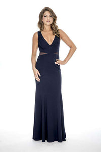 Illusion Cut-Out Dress - Navy 2
