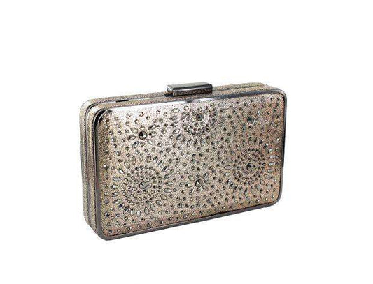Selskapsveske Box Rhinestone Clutch - Stone