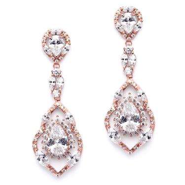 Vintage Sparkle Dangle Earring - Rosegold
