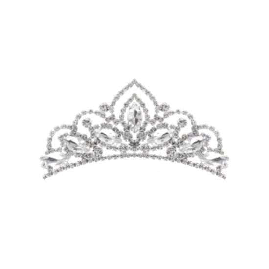 Hårpynt brudepike "prinsessekrone" - Silver Onesize