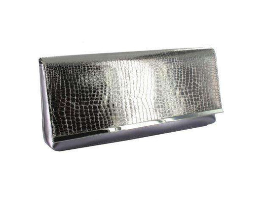 Selskapsveske Soft Metallic Snakeskin - Pewter
