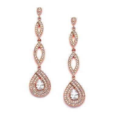 Micro Pave Teardrop Earring - Rosegold