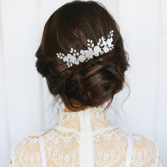 Hårpynt "Freshwater Pearl Hair Comb Silver"