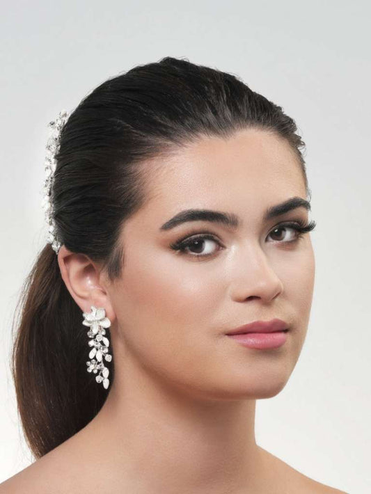 Silver Flower Earrings - Silver