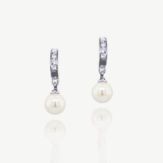 Øredobber "Pearl Starlight Crystal Silver"