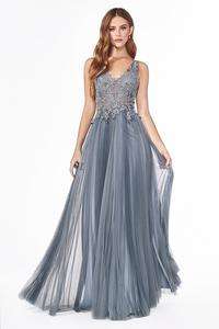Tulle Dusty Blue Dress - Dusty blue 36