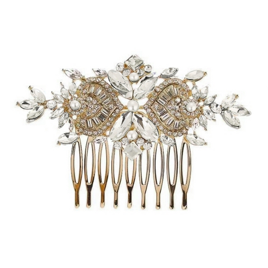 Exquisite Crystal Sparkle Comb Gold - Gold