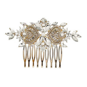 Exquisite Crystal Sparkle Comb Gold - Gold