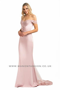 Off Shoulder Rose Pink Slimfit dress - Rose Pink 36