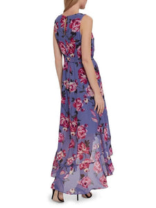 Floral Chiffon Dress Multicolor - Multicolor 10