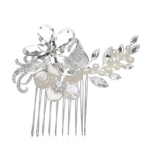 Iredecent Crystal Haircomb - Silver