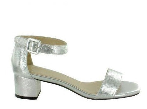 Classic Strap Shiny Sandal Silver 4cm