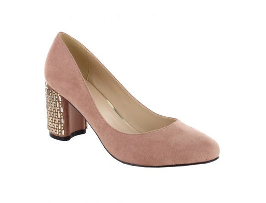 Selskapssko Pump Nude Sparkling Cube