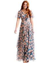 Last inn bildet i Galleri-visningsprogrammet, Selskapskjole &quot;Butterfly Sleeve Floral&quot; - Multi 40