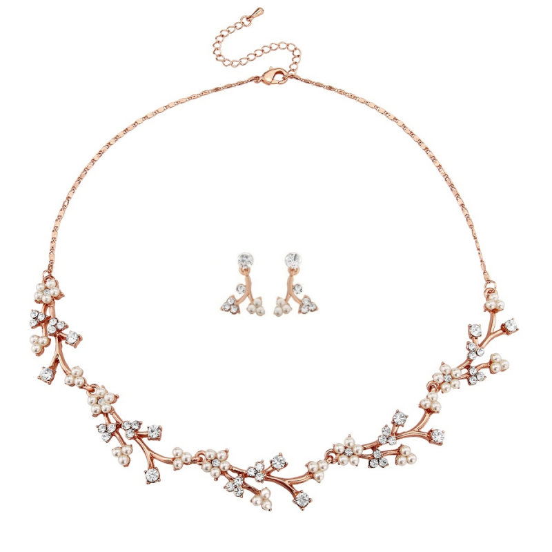 Dainty Daisy Necklace Set Rose Gold - Rose gold