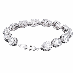 Exquisite Crystal Treasure Bracelet - Silver