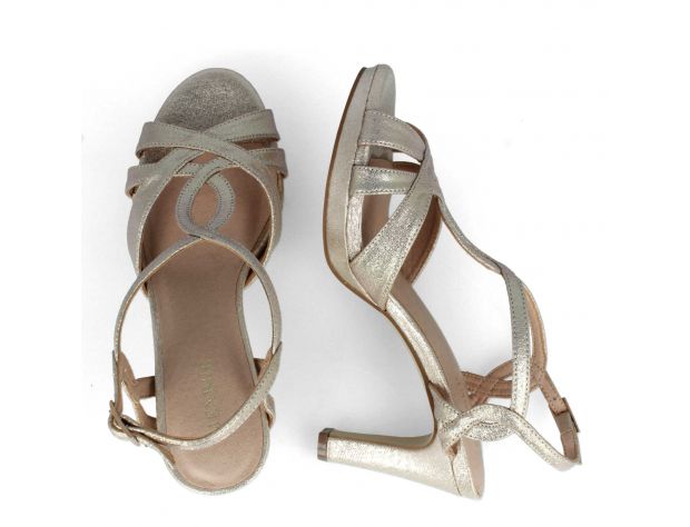 Ankle Strap Greek Sandal Metallic Gold Helhøyde: 7.5cm - Plattform: 1cm
