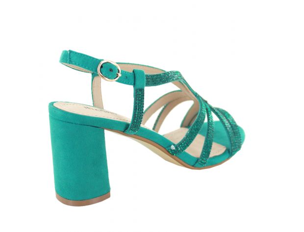 Crystal Sandal Suede 7cm - Verde 38