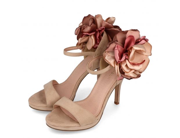 Selskapssko - high heel flower - Beige 38