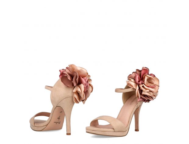 Selskapssko - high heel flower - Beige 38