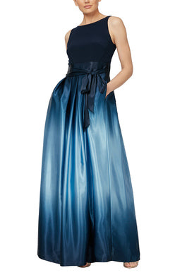 Katja Satin A-line Dress - Navy 34