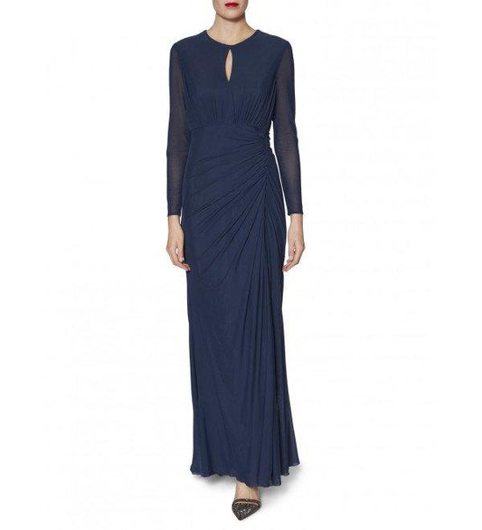 Long Sleeve Jersey Dress Navy