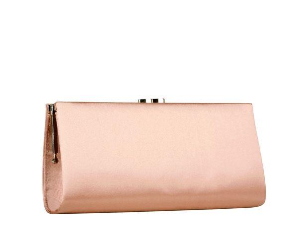 Selskapsveske Satin Wide Clutch - Rosè